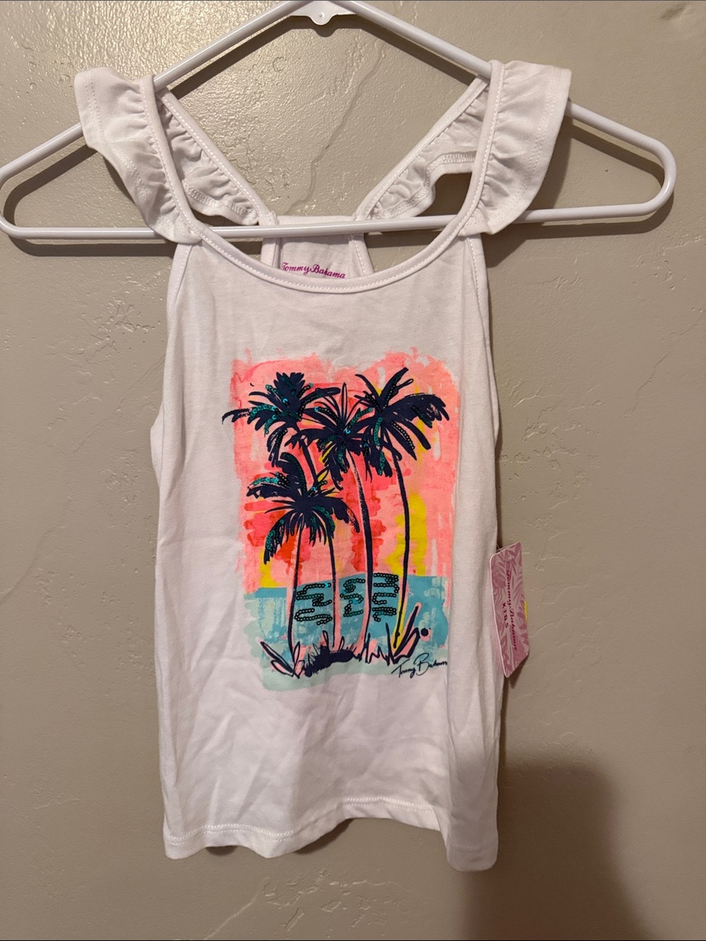 Tommy Bahama White Top with Embellished Front Large (10/12)